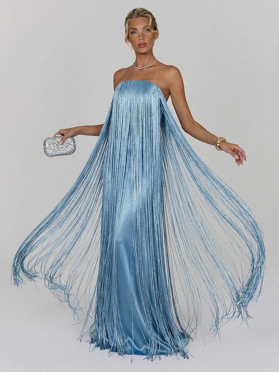 Odalinde Fringe Maxi Dress