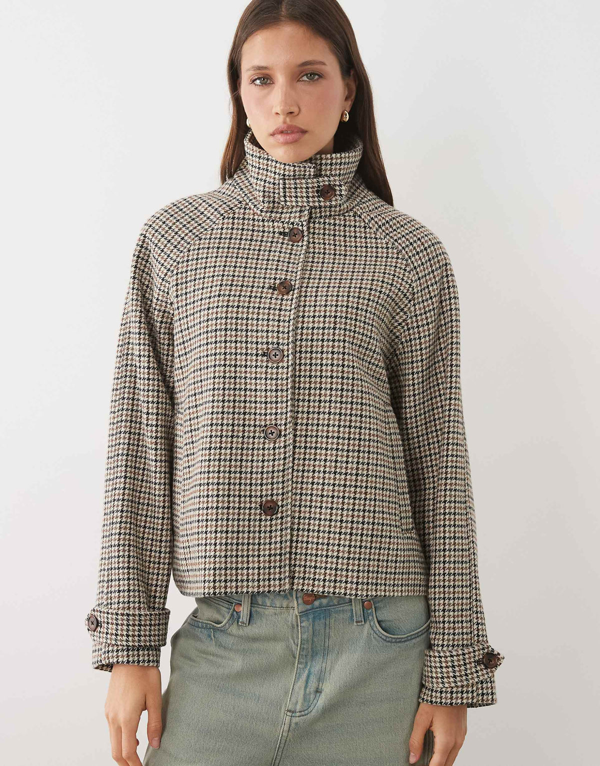 Harriet Check Jacket Brown Check