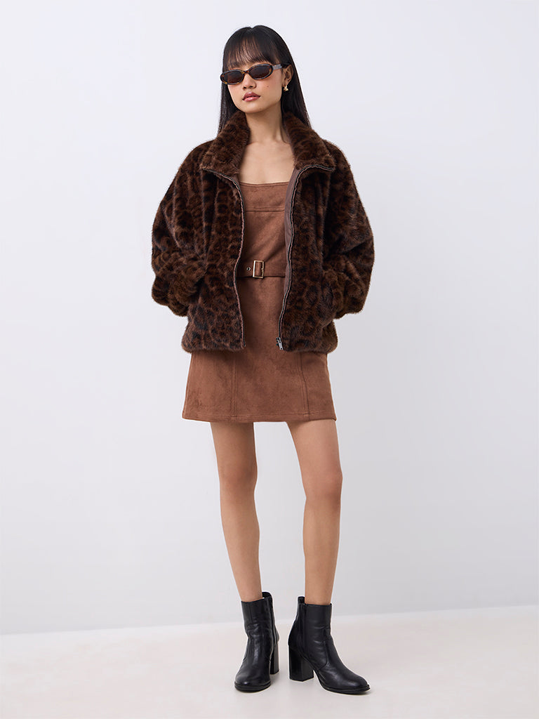 Tallulah Fur Jacket Dark Brown