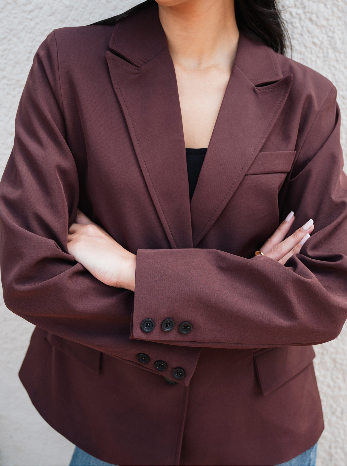 Georgia Peplum Blazer Burgundy