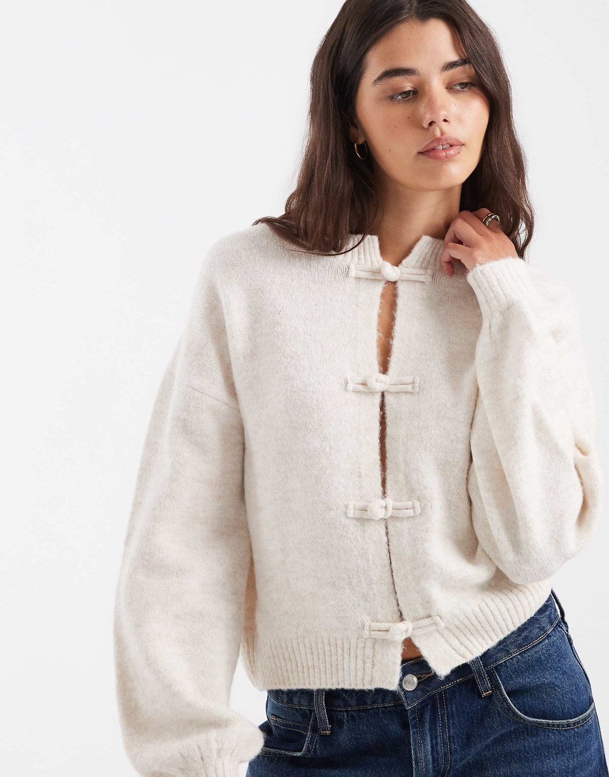 Ivory Knit Cardigan Cream