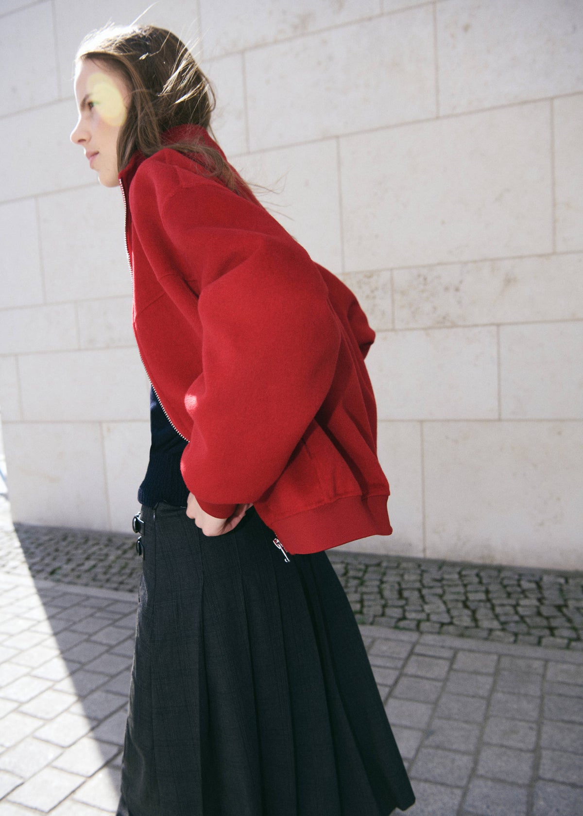 Cassia Bomber Jacket Red