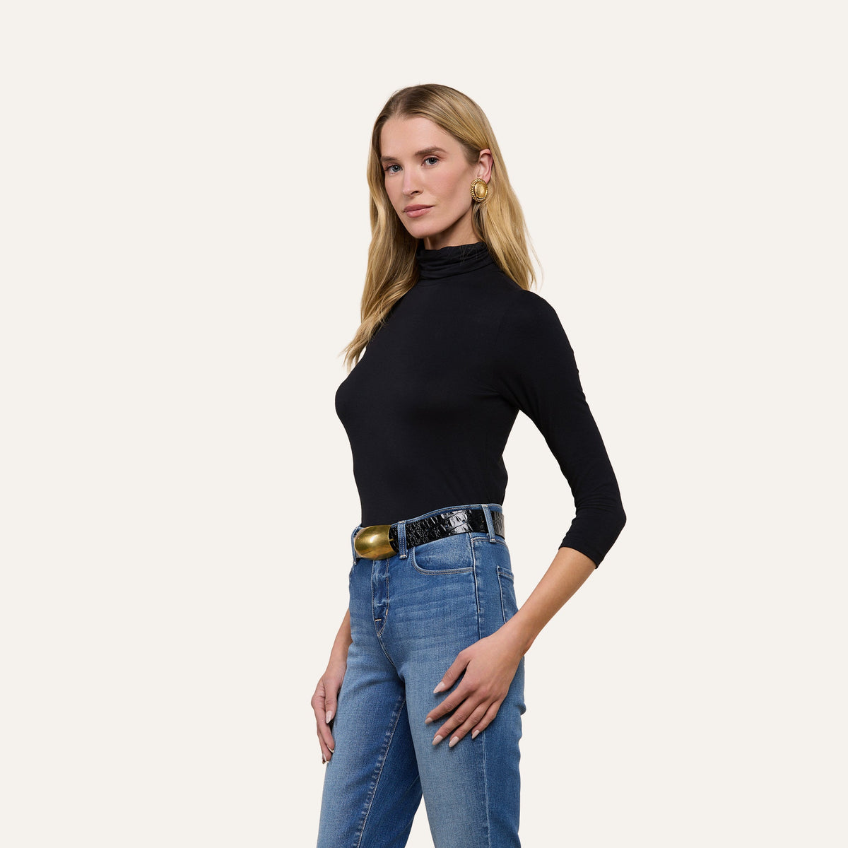 Nadine Turtleneck Top Black