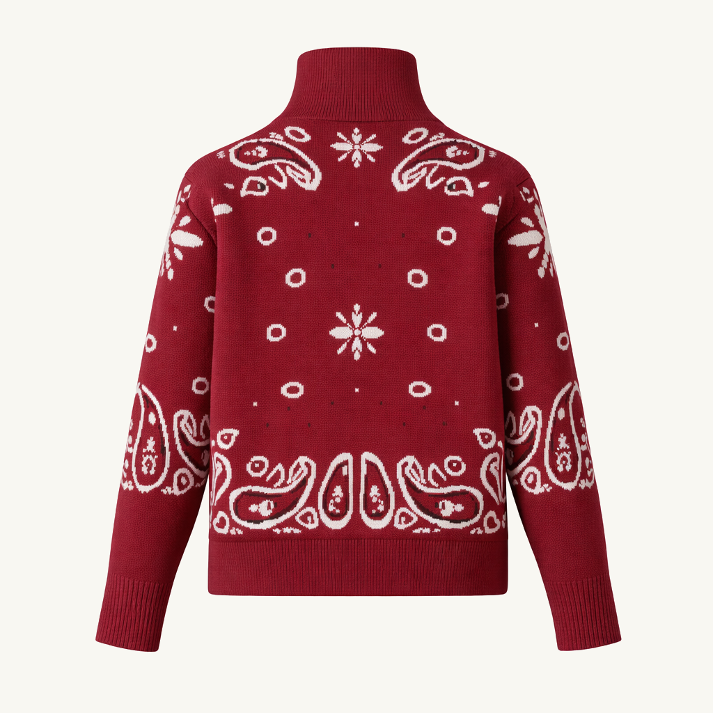 Cinna Zip Cardigan Red