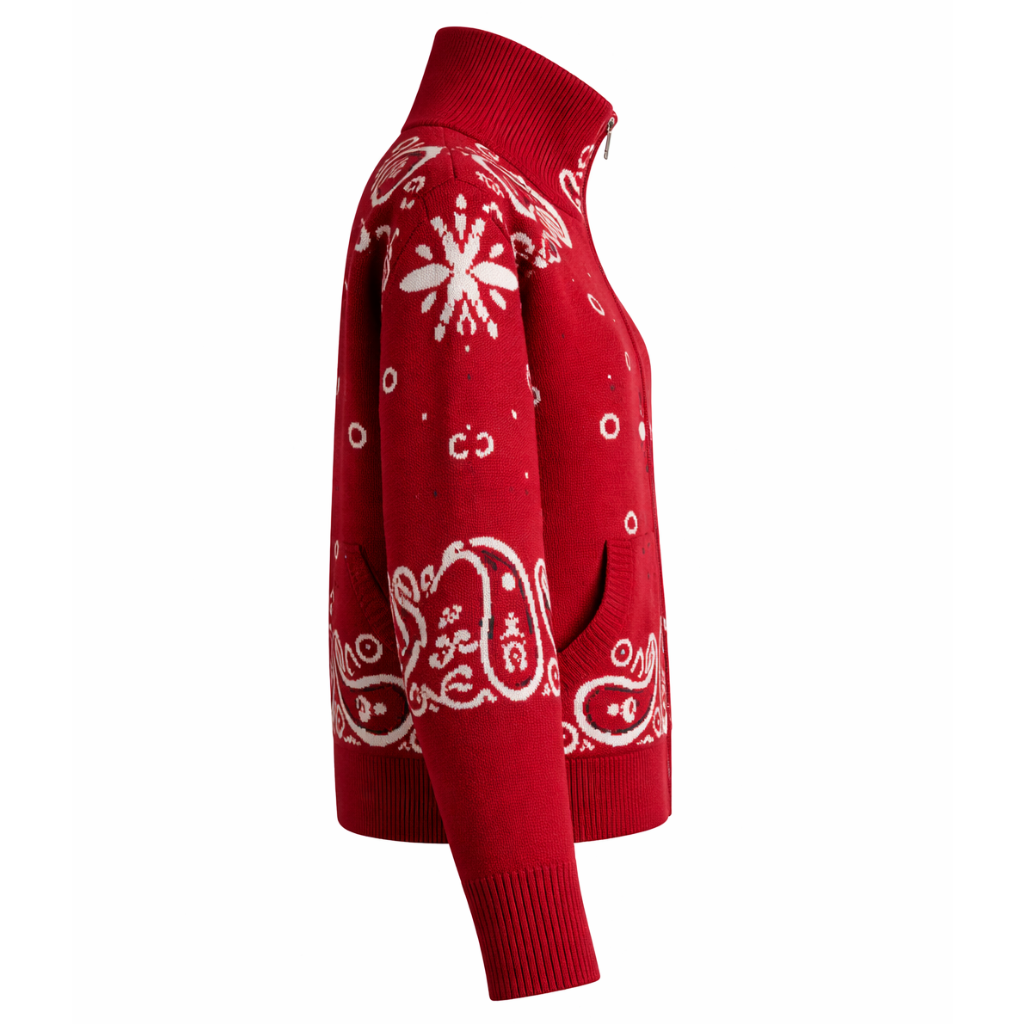 Cinna Zip Cardigan Red