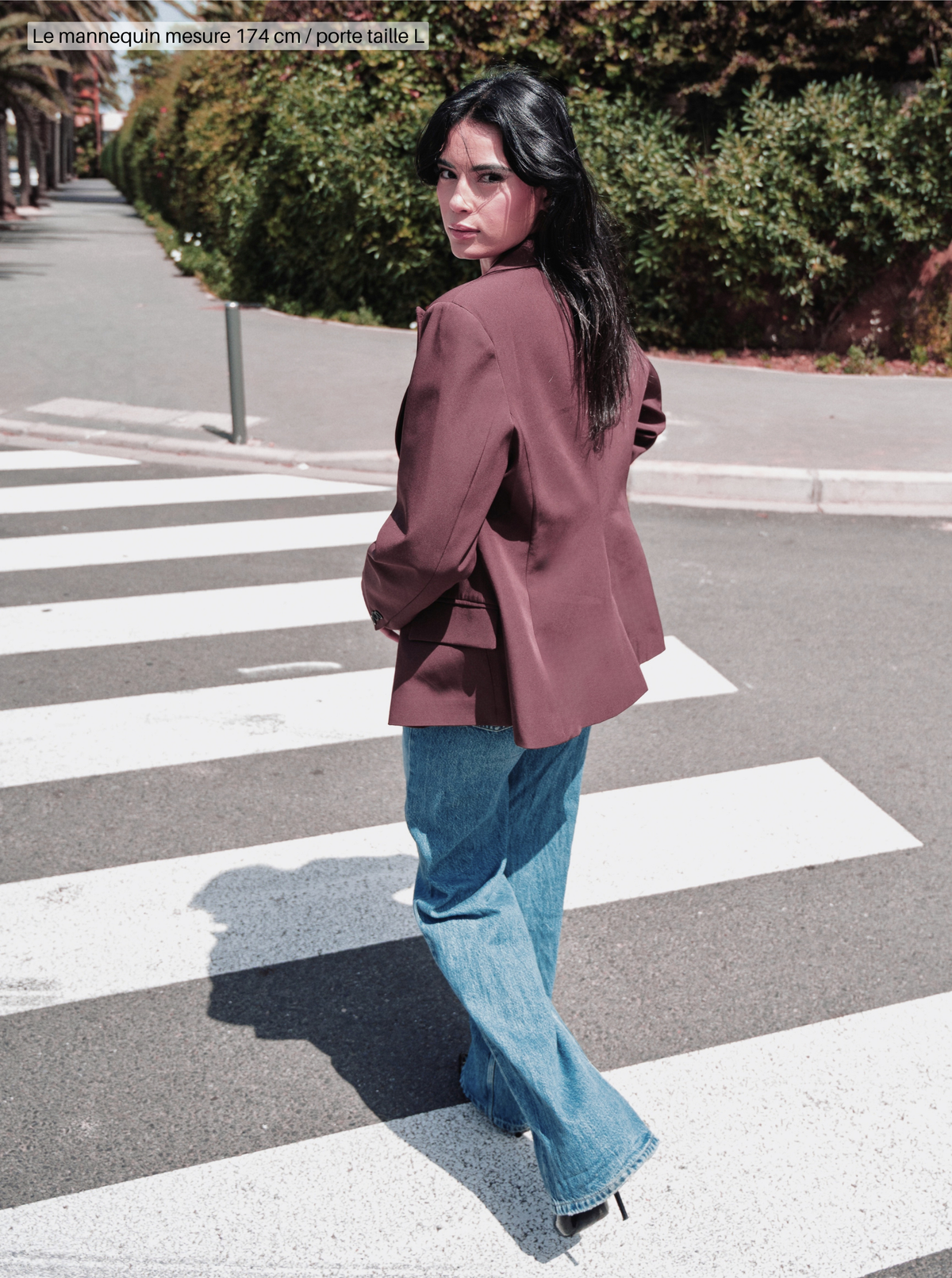 Georgia Peplum Blazer Burgundy