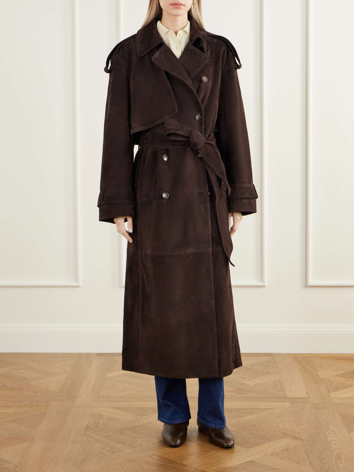 Valeriane Suede Trench Coat