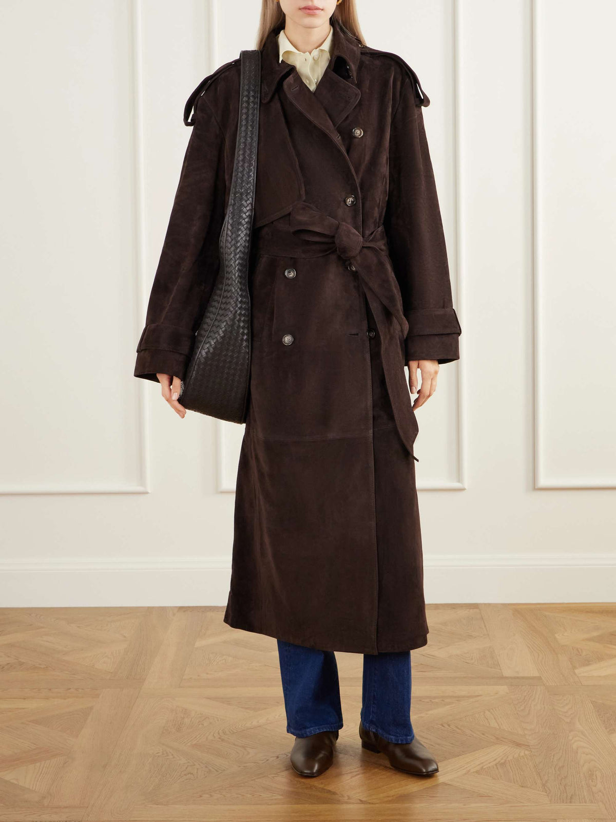 Valeriane Suede Trench Coat