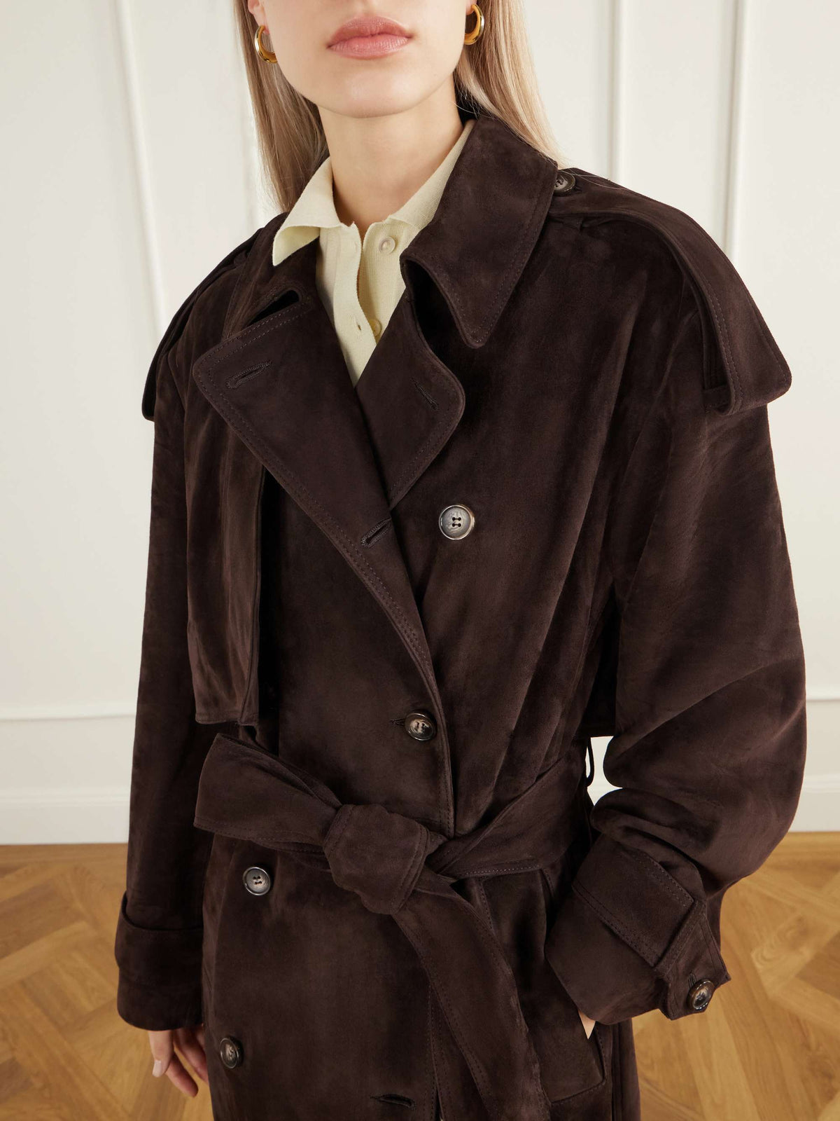 Valeriane Suede Trench Coat